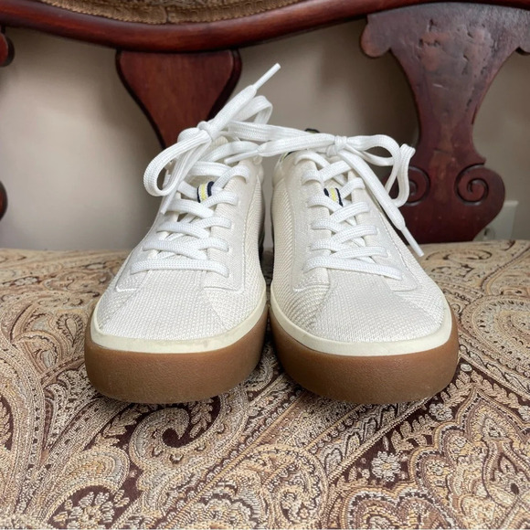Rothy’s The Lace Up Sneakers Cream Eggshell White Comfortable Shoes Size 7 - Picture 13 of 14